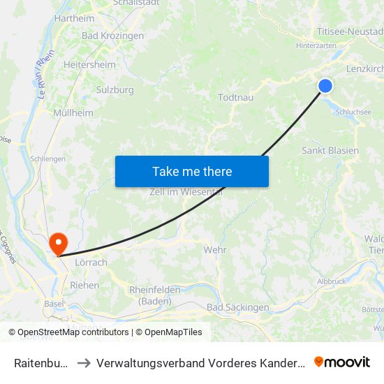 Raitenbuch to Verwaltungsverband Vorderes Kandertal map