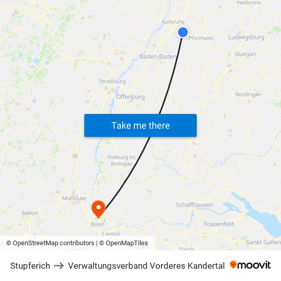 Stupferich to Verwaltungsverband Vorderes Kandertal map