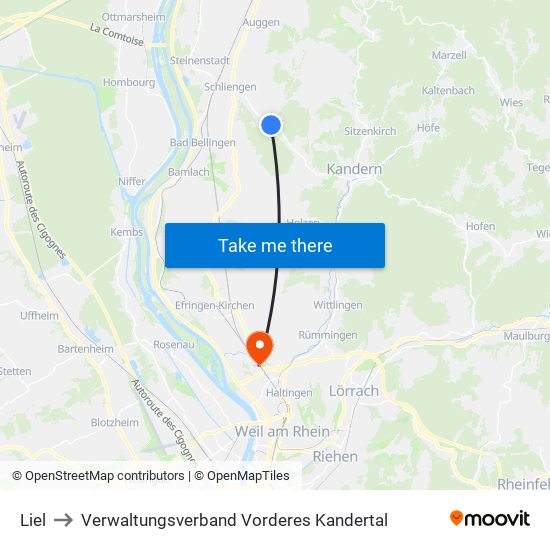Liel to Verwaltungsverband Vorderes Kandertal map