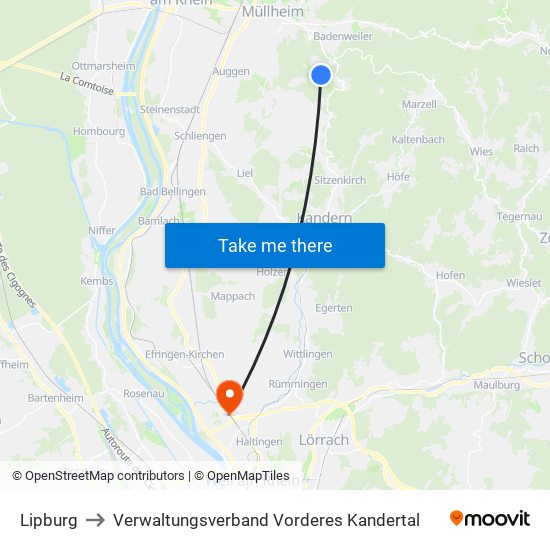 Lipburg to Verwaltungsverband Vorderes Kandertal map