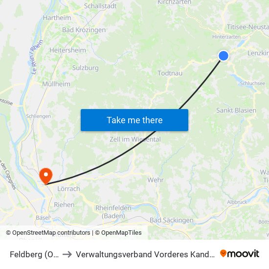 Feldberg (Ort) to Verwaltungsverband Vorderes Kandertal map