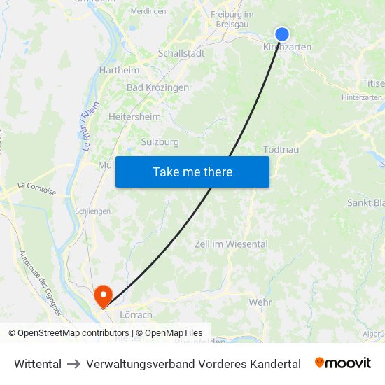 Wittental to Verwaltungsverband Vorderes Kandertal map