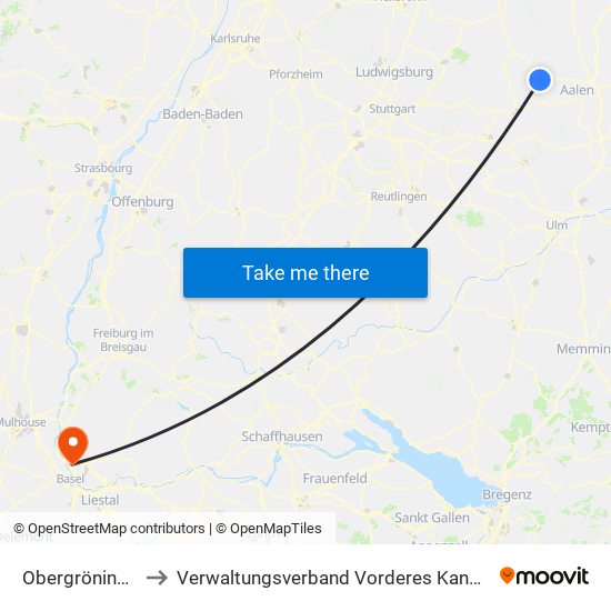 Obergröningen to Verwaltungsverband Vorderes Kandertal map