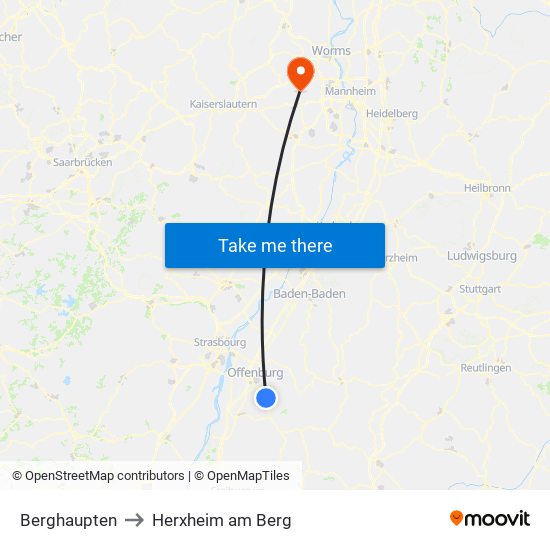 Berghaupten to Herxheim am Berg map