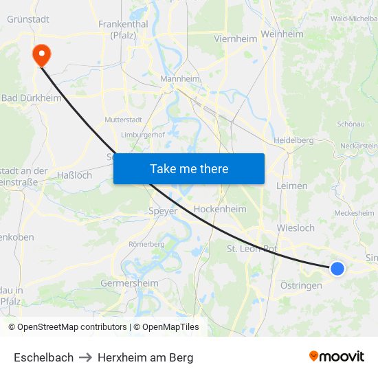 Eschelbach to Herxheim am Berg map