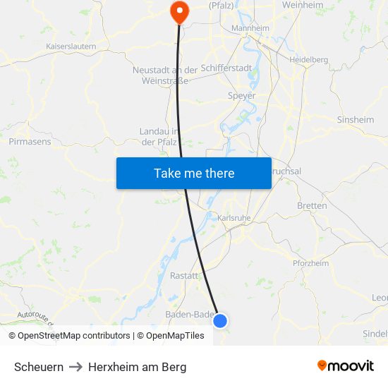 Scheuern to Herxheim am Berg map