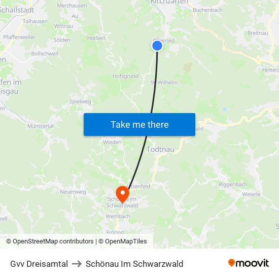 Gvv Dreisamtal to Schönau Im Schwarzwald map