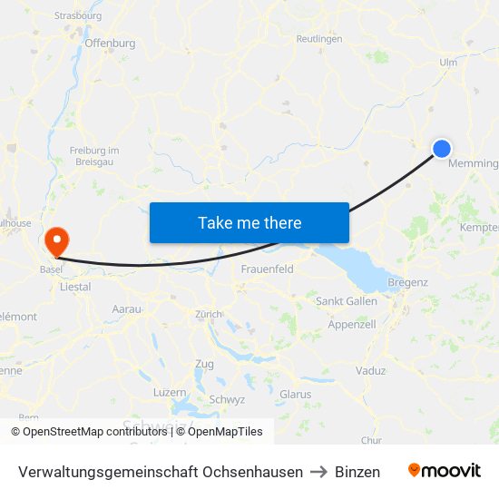 Verwaltungsgemeinschaft Ochsenhausen to Binzen map