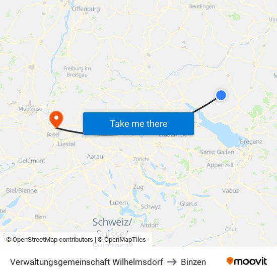 Verwaltungsgemeinschaft Wilhelmsdorf to Binzen map