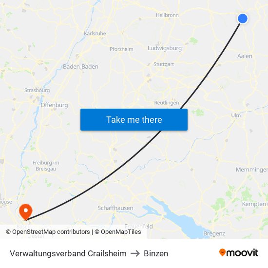 Verwaltungsverband Crailsheim to Binzen map