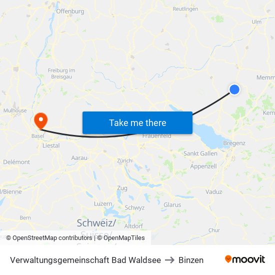 Verwaltungsgemeinschaft Bad Waldsee to Binzen map