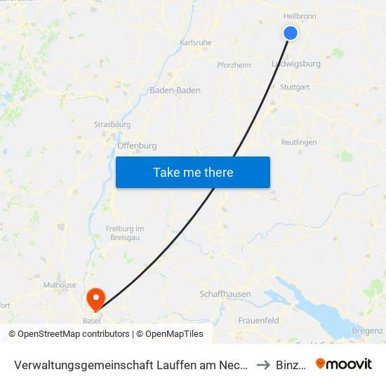Verwaltungsgemeinschaft Lauffen am Neckar to Binzen map