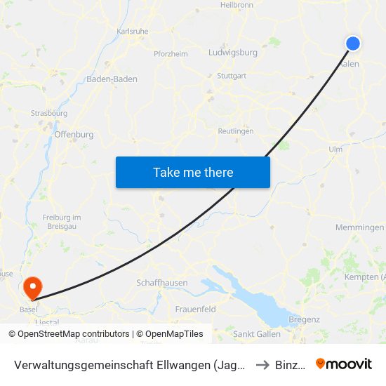 Verwaltungsgemeinschaft Ellwangen (Jagst) to Binzen map