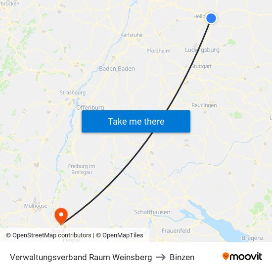 Verwaltungsverband Raum Weinsberg to Binzen map