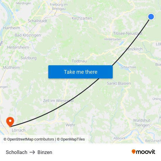 Schollach to Binzen map