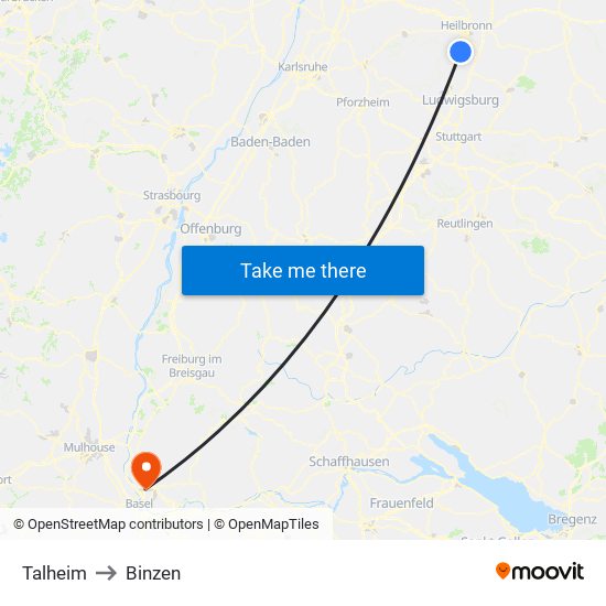 Talheim to Binzen map