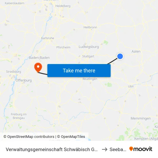 Verwaltungsgemeinschaft Schwäbisch Gmünd to Seebach map
