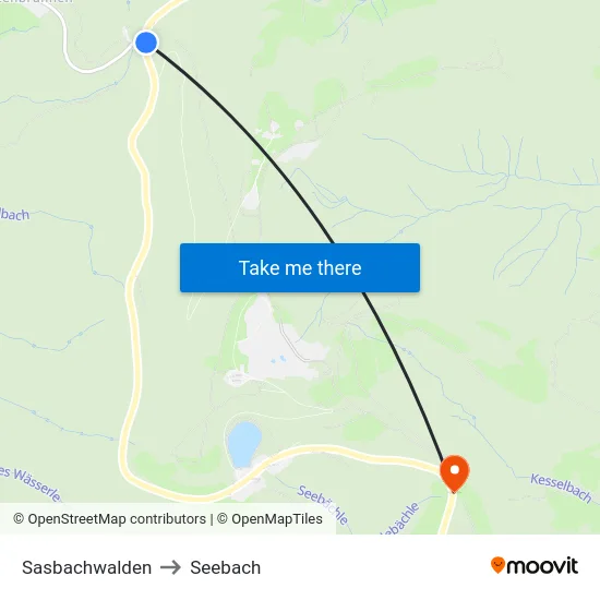 Sasbachwalden to Seebach map