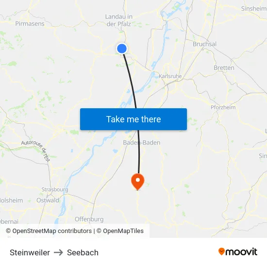 Steinweiler to Seebach map