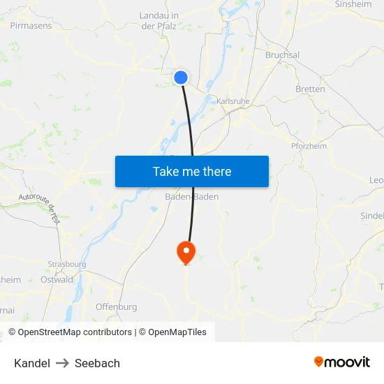 Kandel to Seebach map