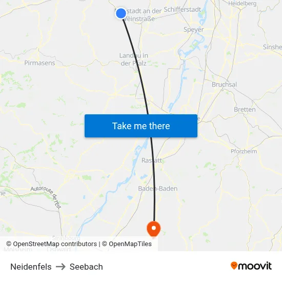 Neidenfels to Seebach map