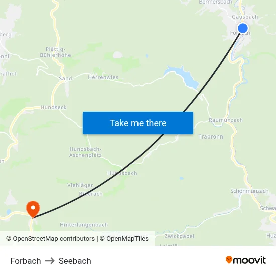 Forbach to Seebach map