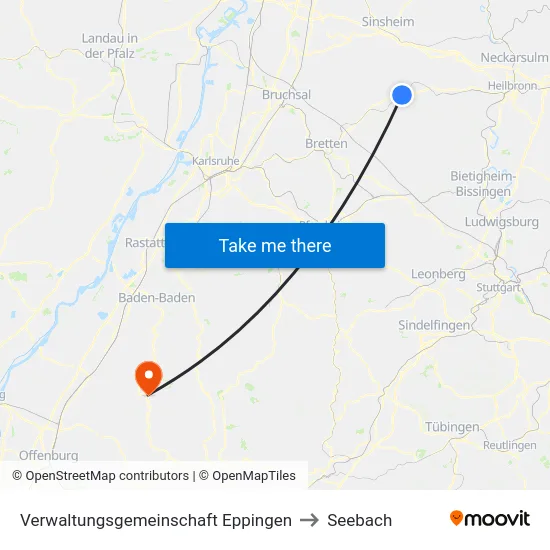 Verwaltungsgemeinschaft Eppingen to Seebach map