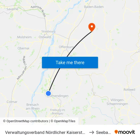 Verwaltungsverband Nördlicher Kaiserstuhl to Seebach map