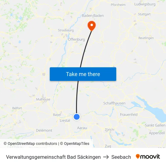 Verwaltungsgemeinschaft Bad Säckingen to Seebach map