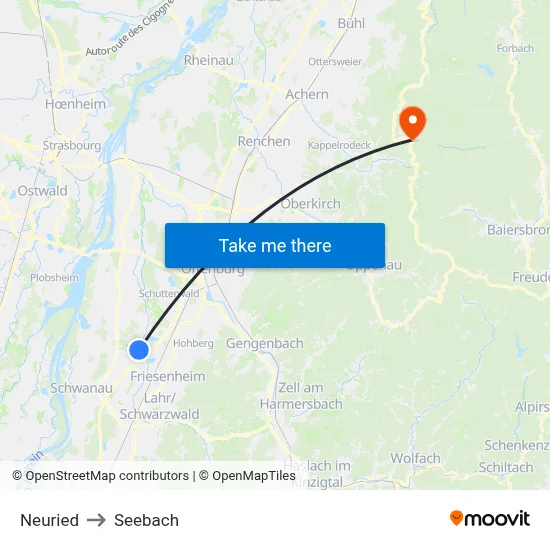 Neuried to Seebach map
