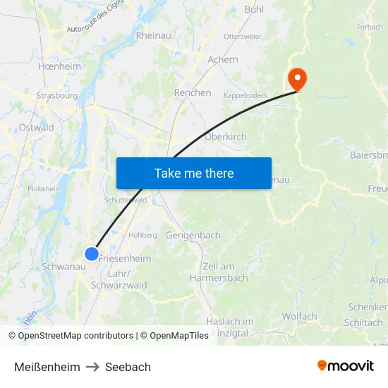 Meißenheim to Seebach map