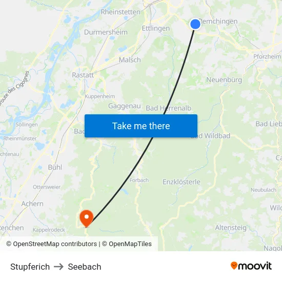 Stupferich to Seebach map