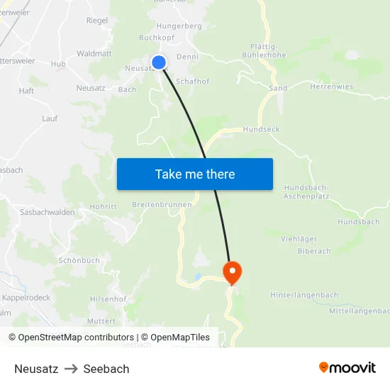 Neusatz to Seebach map