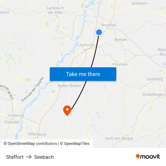 Staffort to Seebach map