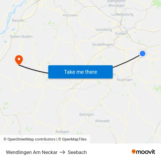 Wendlingen Am Neckar to Seebach map