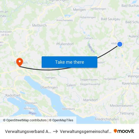 Verwaltungsverband Altshausen to Verwaltungsgemeinschaft Stockach map