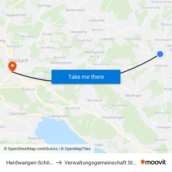 Herdwangen-Schönach to Verwaltungsgemeinschaft Stockach map