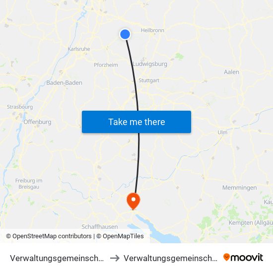 Verwaltungsgemeinschaft Eppingen to Verwaltungsgemeinschaft Stockach map