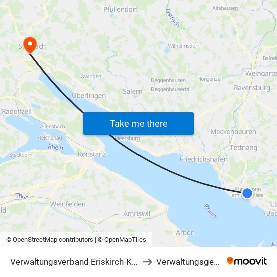 Verwaltungsverband Eriskirch-Kressbronn am Bodensee-Langenargen to Verwaltungsgemeinschaft Stockach map