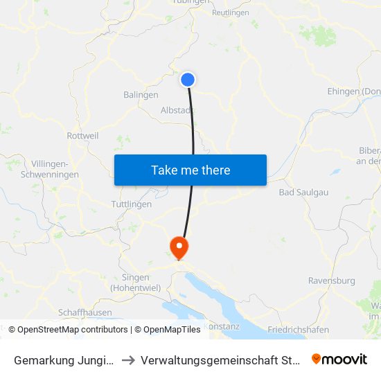 Gemarkung Jungingen to Verwaltungsgemeinschaft Stockach map