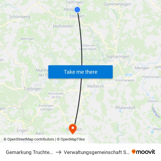 Gemarkung Truchtelfingen to Verwaltungsgemeinschaft Stockach map