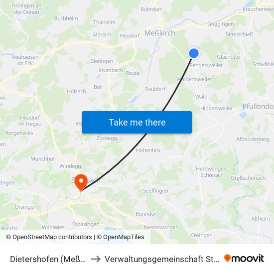 Dietershofen (Meßkirch) to Verwaltungsgemeinschaft Stockach map