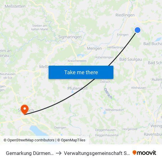 Gemarkung Dürmentingen to Verwaltungsgemeinschaft Stockach map