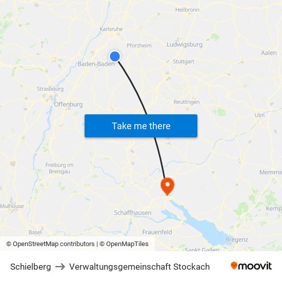 Schielberg to Verwaltungsgemeinschaft Stockach map