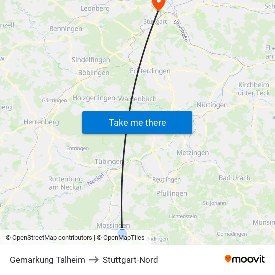 Gemarkung Talheim to Stuttgart-Nord map