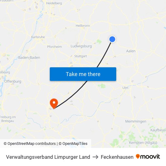 Verwaltungsverband Limpurger Land to Feckenhausen map