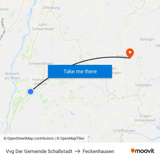 Vvg Der Gemeinde Schallstadt to Feckenhausen map