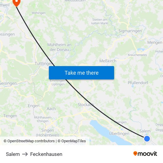 Salem to Feckenhausen map