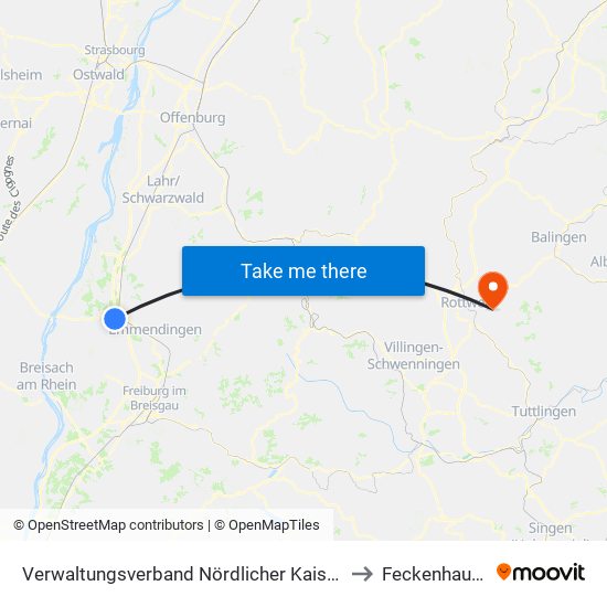 Verwaltungsverband Nördlicher Kaiserstuhl to Feckenhausen map