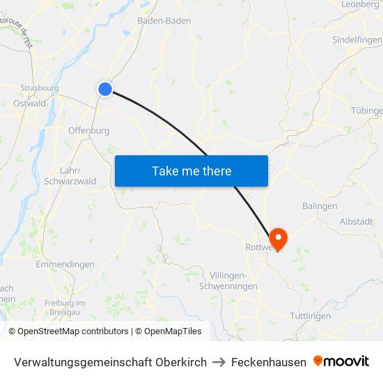 Verwaltungsgemeinschaft Oberkirch to Feckenhausen map